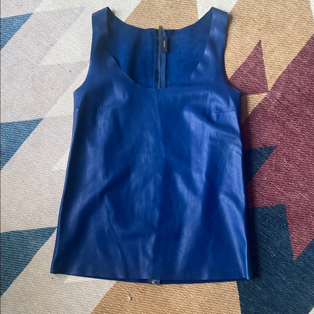 Joseph Blue Leather Sleeveless Women's Top